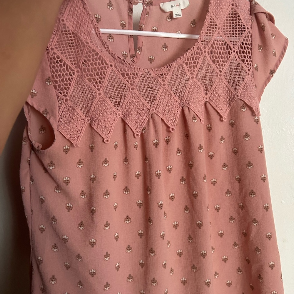 Mine Pink Cropped Embellished Blouse